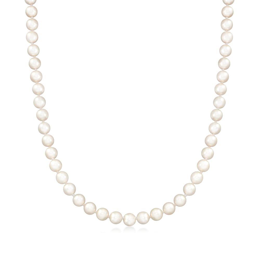 Ross-Simons 6-12.5mm Cultured Pearl 3-Strand Necklace With 14kt Yellow Gold