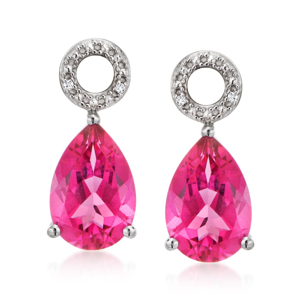 4 Coral Pink Charms, Light Pink Teardrops, Peach Acrylic Acetate Earri