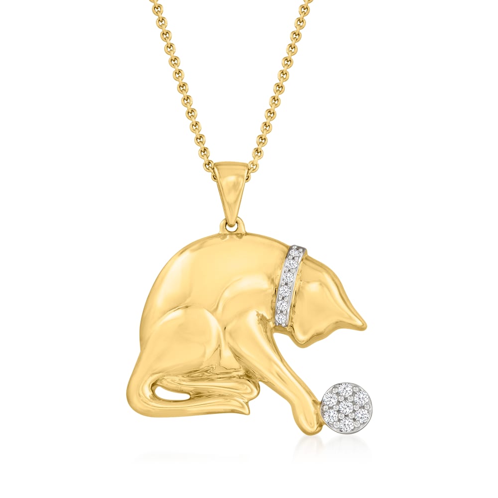Gelin Cat on Moon Necklace in 14K Gold – Gelin Diamond
