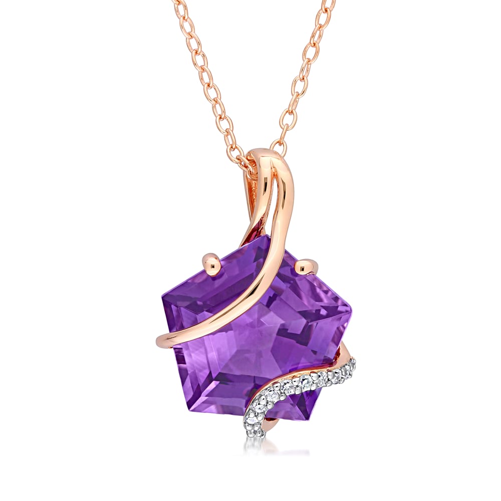 Candy 18ct Rose Gold Amethyst Necklace | Pravins