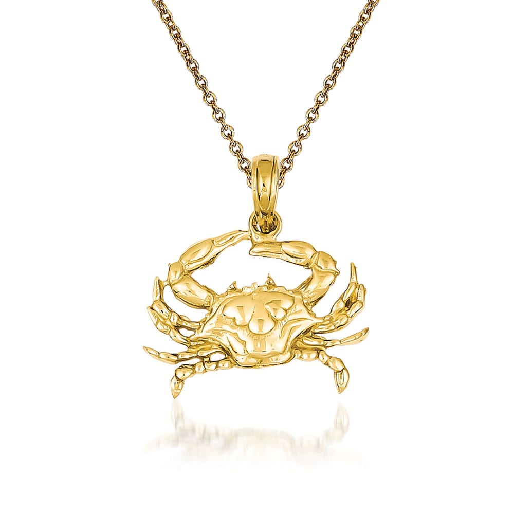 Alamea Blue Crab Pendant, Sterling Silver & Yellow Gold Plated | Island Sun  Jewelry Beach Haven NJ