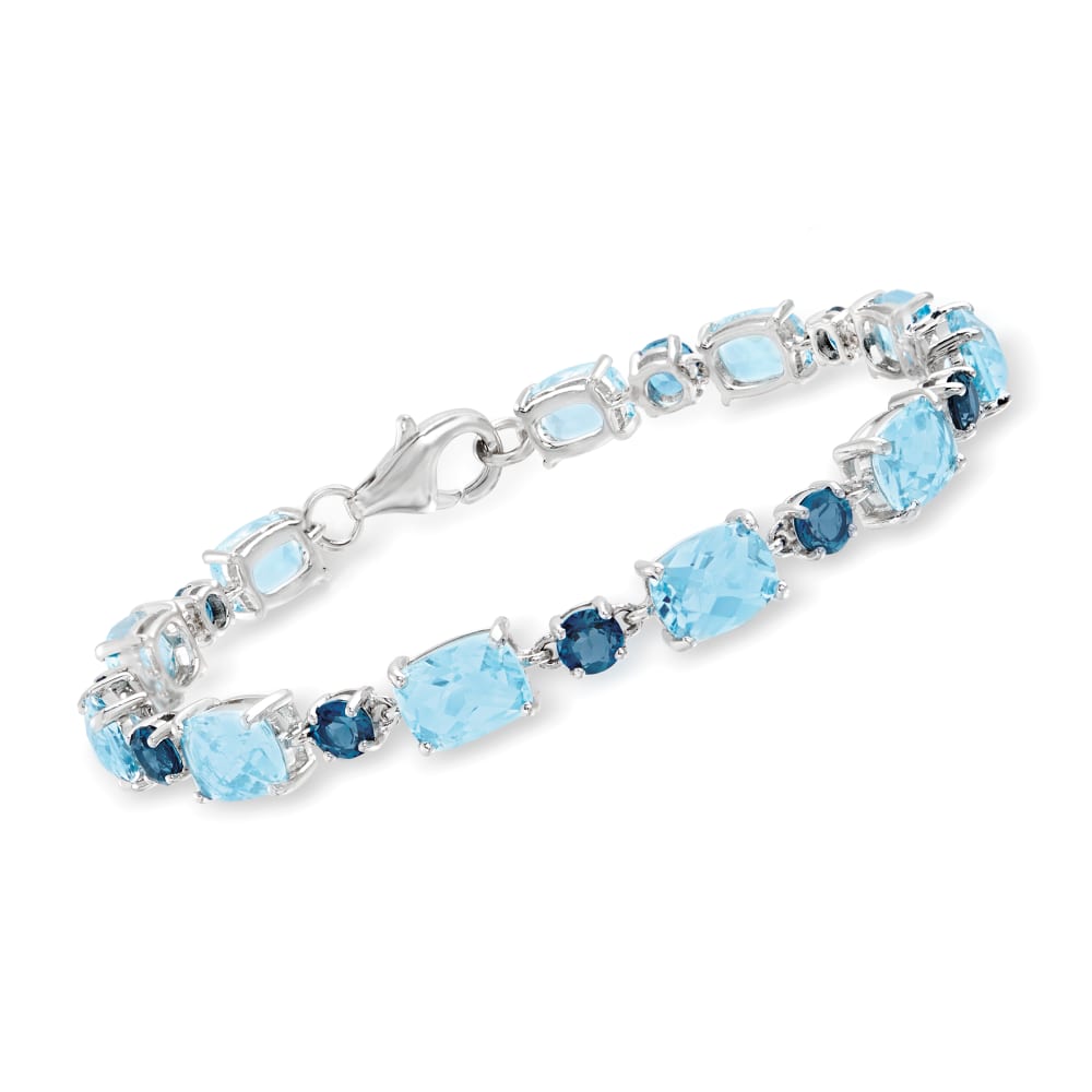 Genuine London Blue and Withe Topaz Bracelet,crafted in 925 Sterling  Silver,elegantly Designed Tennis,topaz Jewelry Gift for Her by Beldiamo -  Etsy