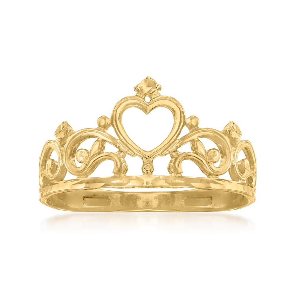 Italian 14kt Yellow Gold Tiara Heart Ring Ross Simons