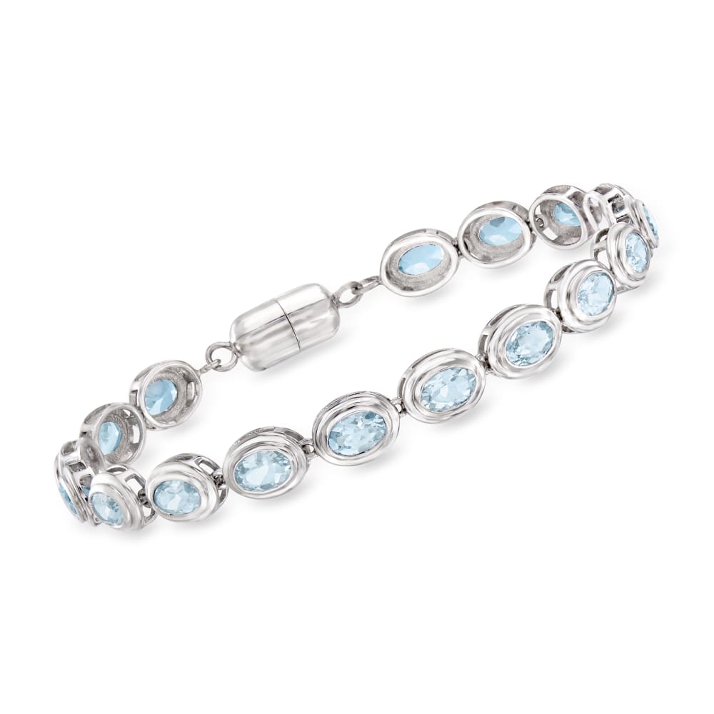 Handmade Clear Quartz Aquamarine Crystal Bracelet - GEM+SILVER