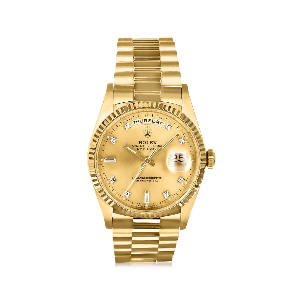 Pre Owned Rolex Day Date Men s 36mm Automatic 18kt Yellow Gold Watch