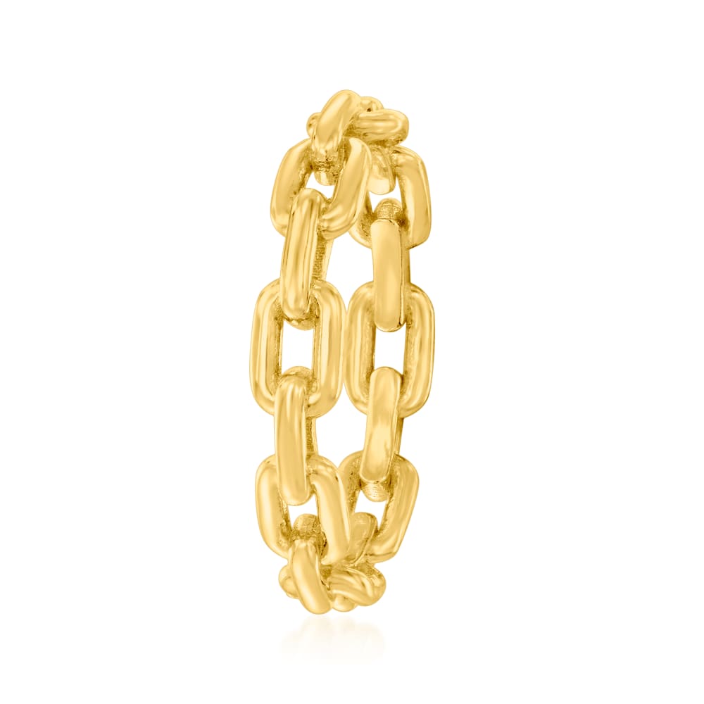 Italian 18kt Gold Over Sterling Paper Clip Link Toggle Bracelet