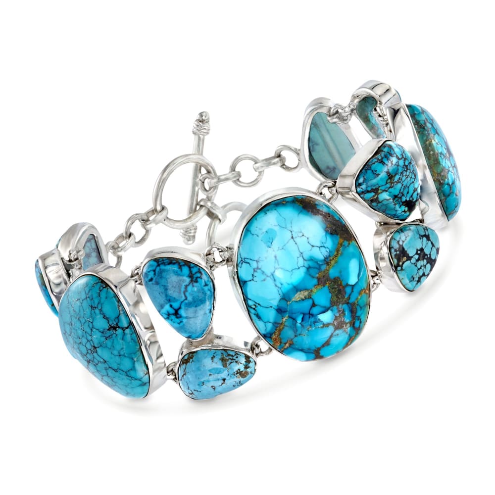 Turquoise Toggle Bracelet in Sterling Silver | Ross-Simons