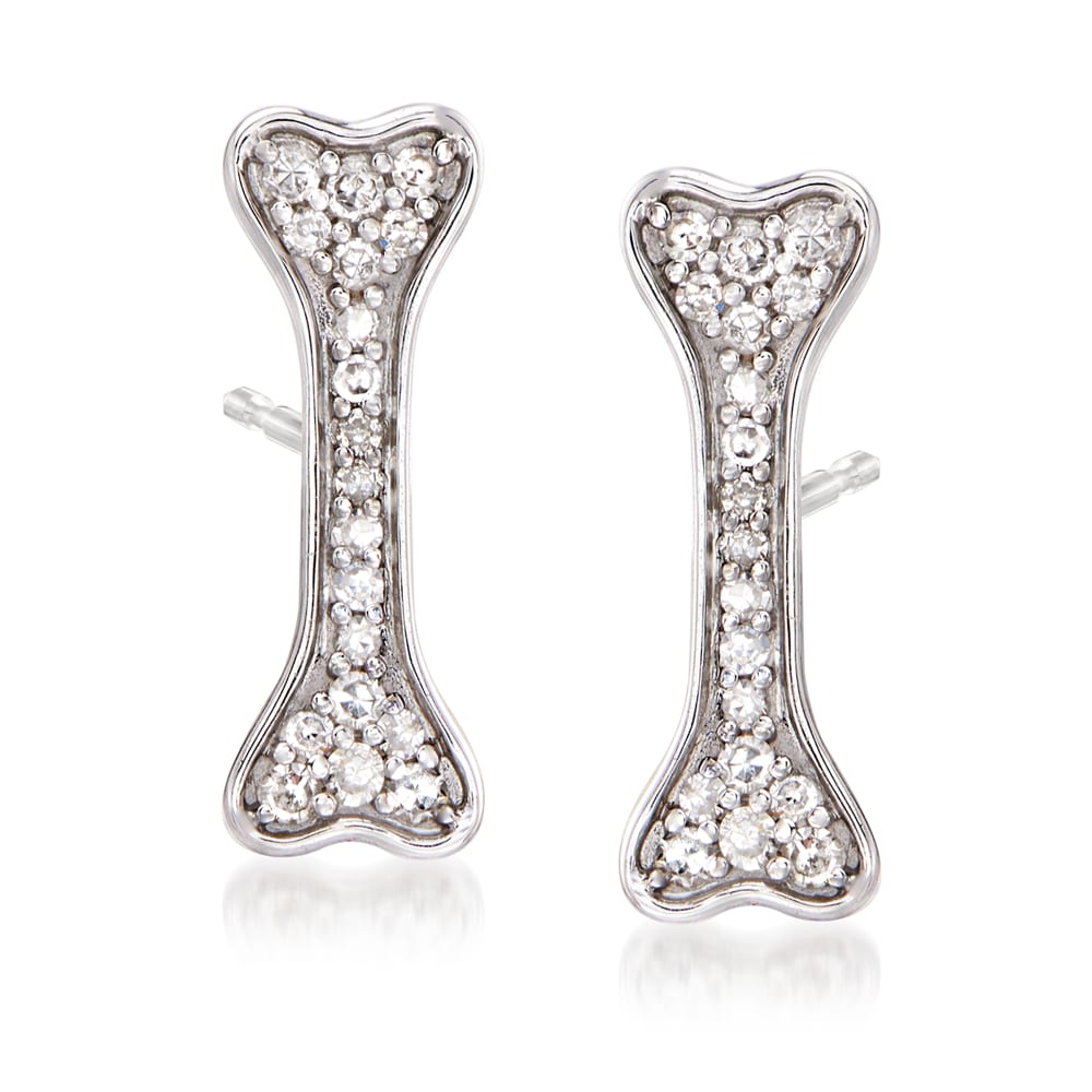 10 ct. t.w. Diamond Dog Bone Earrings in 14kt White Gold Ross