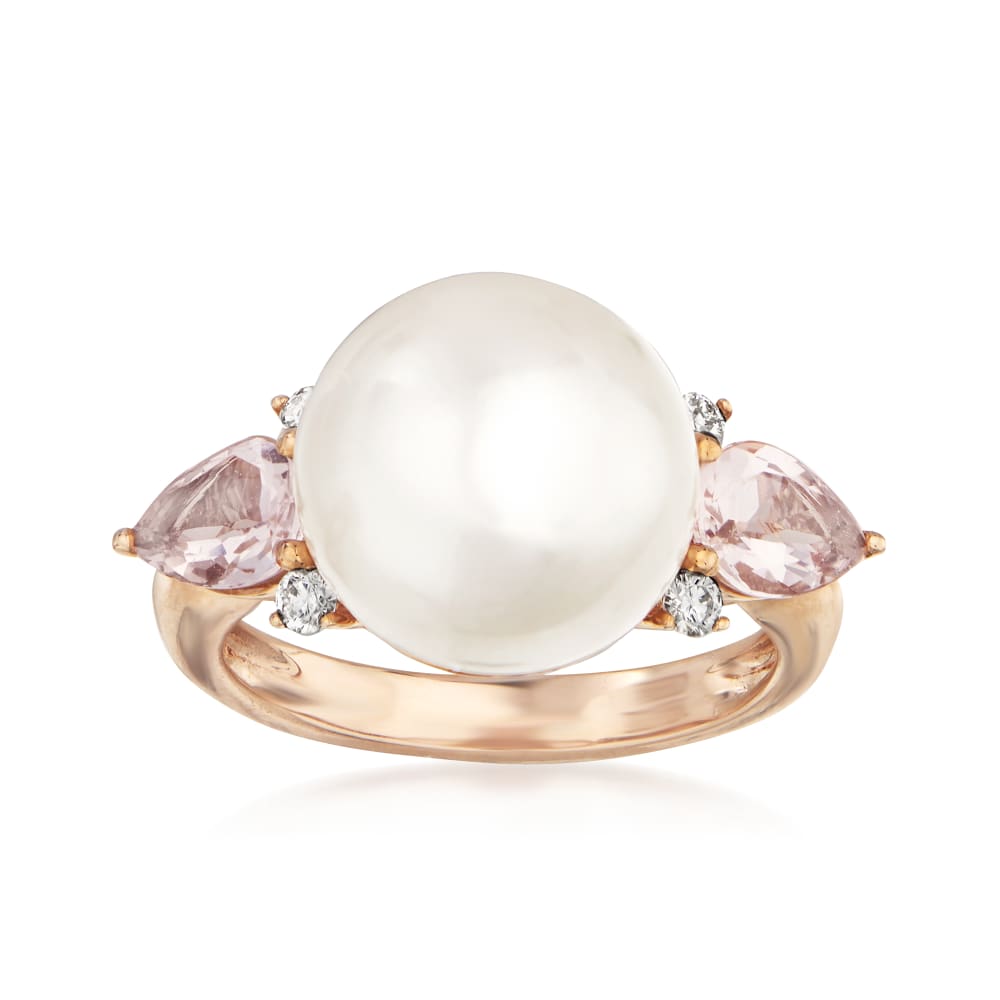 18kt White Gold .44 Pink Sapphire .14 Carat Diamond Necklace
