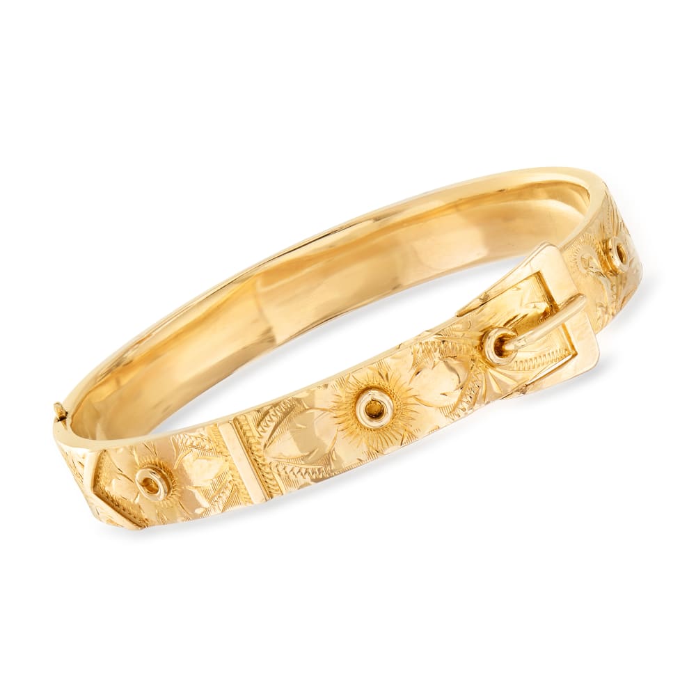 Buy the Vintage 14K Yellow Gold Mesh Chain Belt Buckle Bracelet 19.4g |  GoodwillFinds
