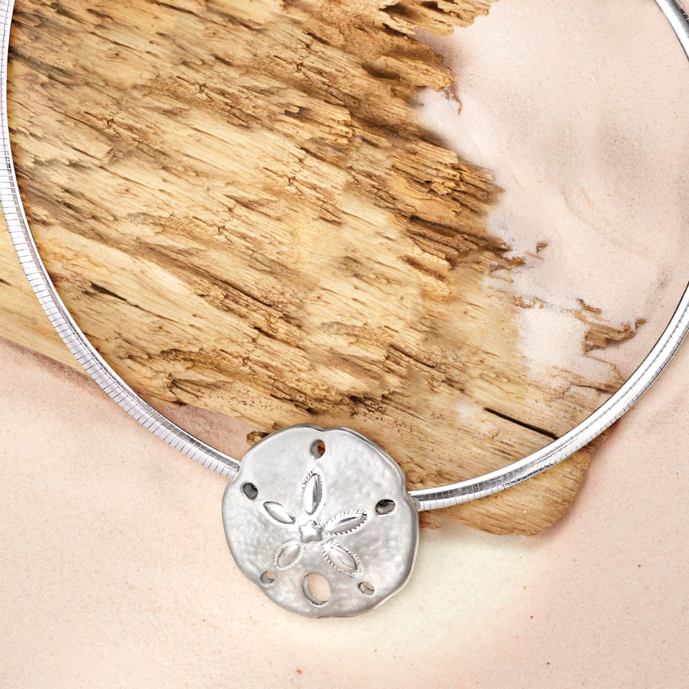 Pansy Pendant (sand dollar) - Silver Shell Jewellery
