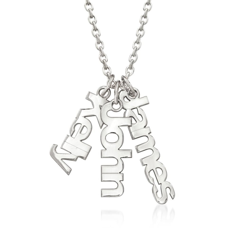Custom Charm Necklace with Names - Paperclip Chain with Engraved Children Charms