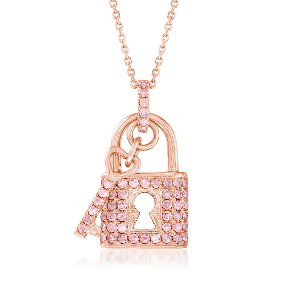 Diamond Lock & Key Necklace