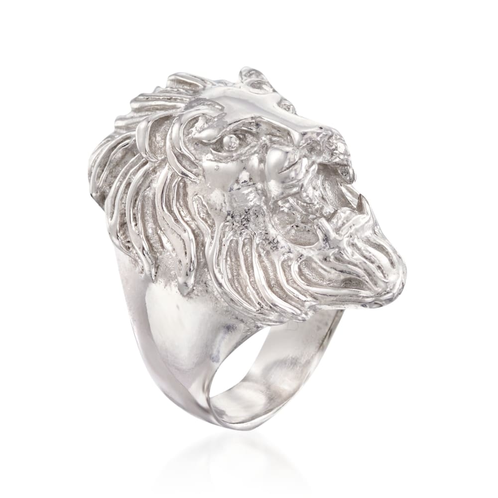Italian Sterling Silver Lion Head Ring | Ross-Simons