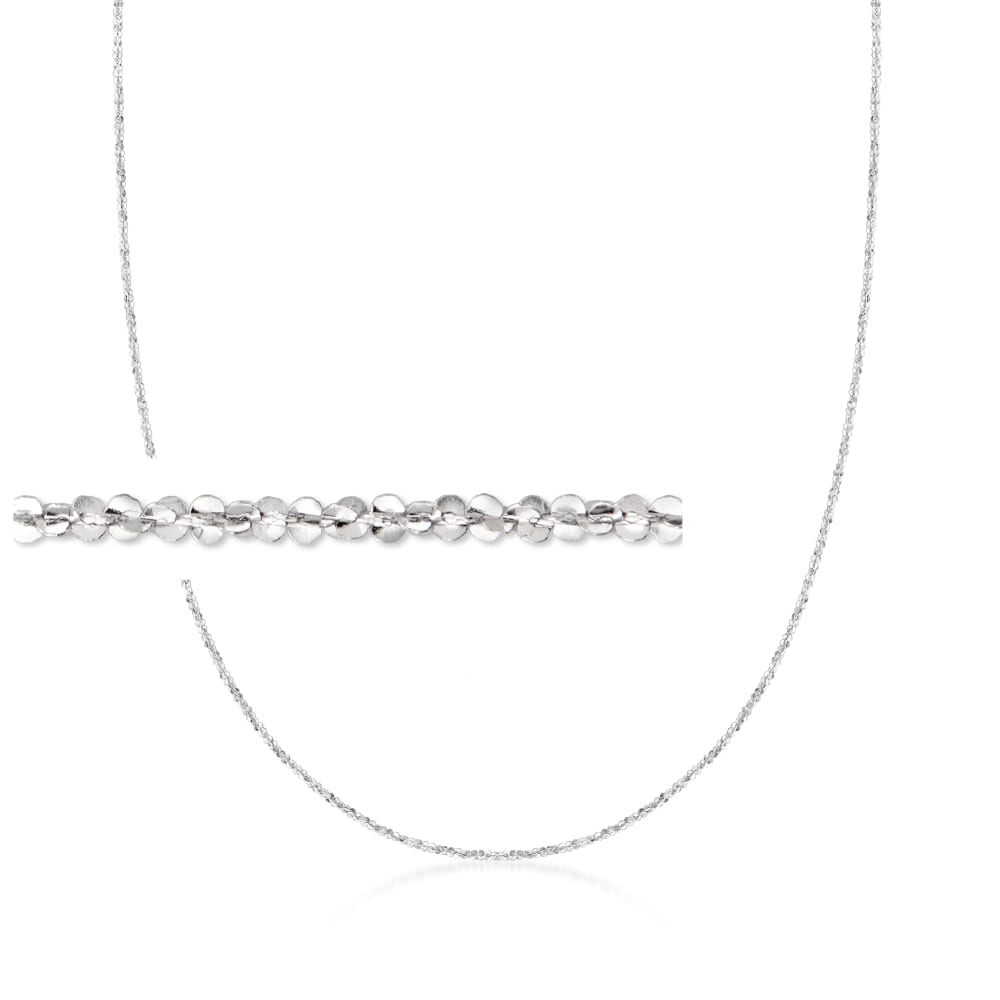 Italian 1mm 14kt White Gold Twisted Sparkle-Chain Necklace | Ross