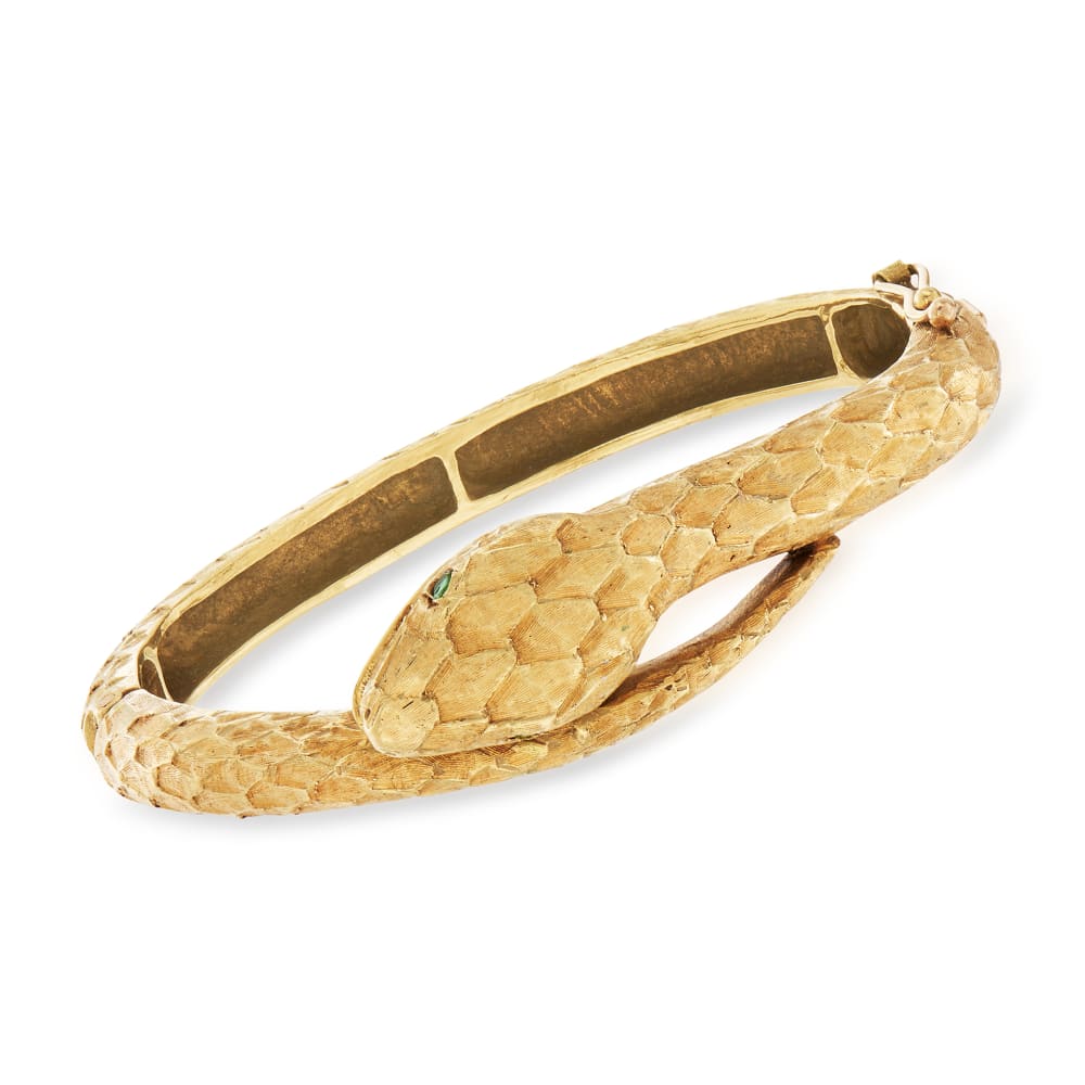 Antique Gold Snake Bracelet  Gold snake jewelry, Snake bracelet