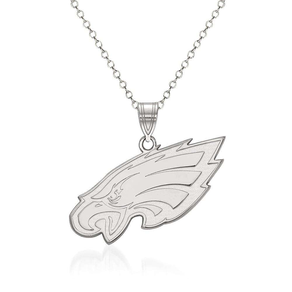 Custom Philadelphia Eagles Pendant | Eagles Pendant set in 10k White gold..  Green, Black and White Moissanite with a Ruby as the eye! | By Flawless  MoissaniteFacebook