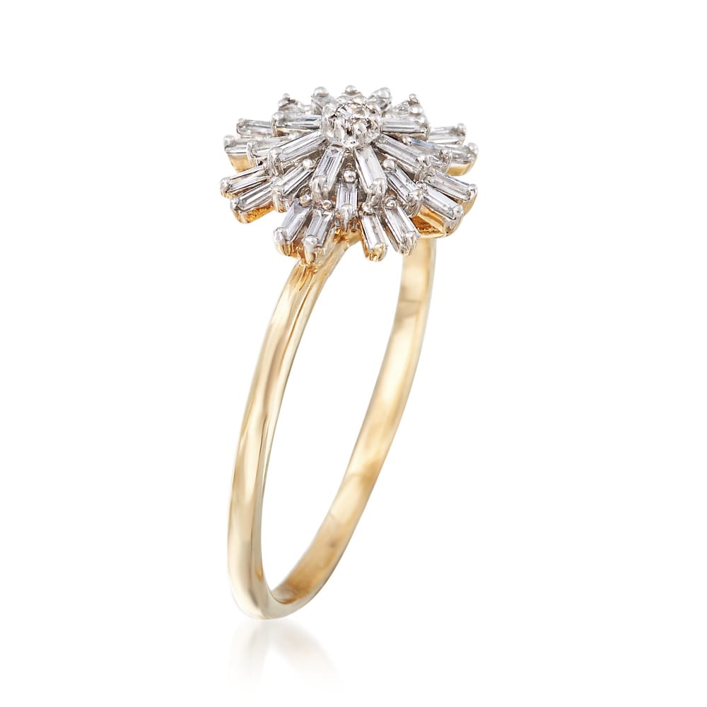 .22 ct. t.w. Baguette Diamond Starburst Ring in 14kt Yellow Gold | Ross ...