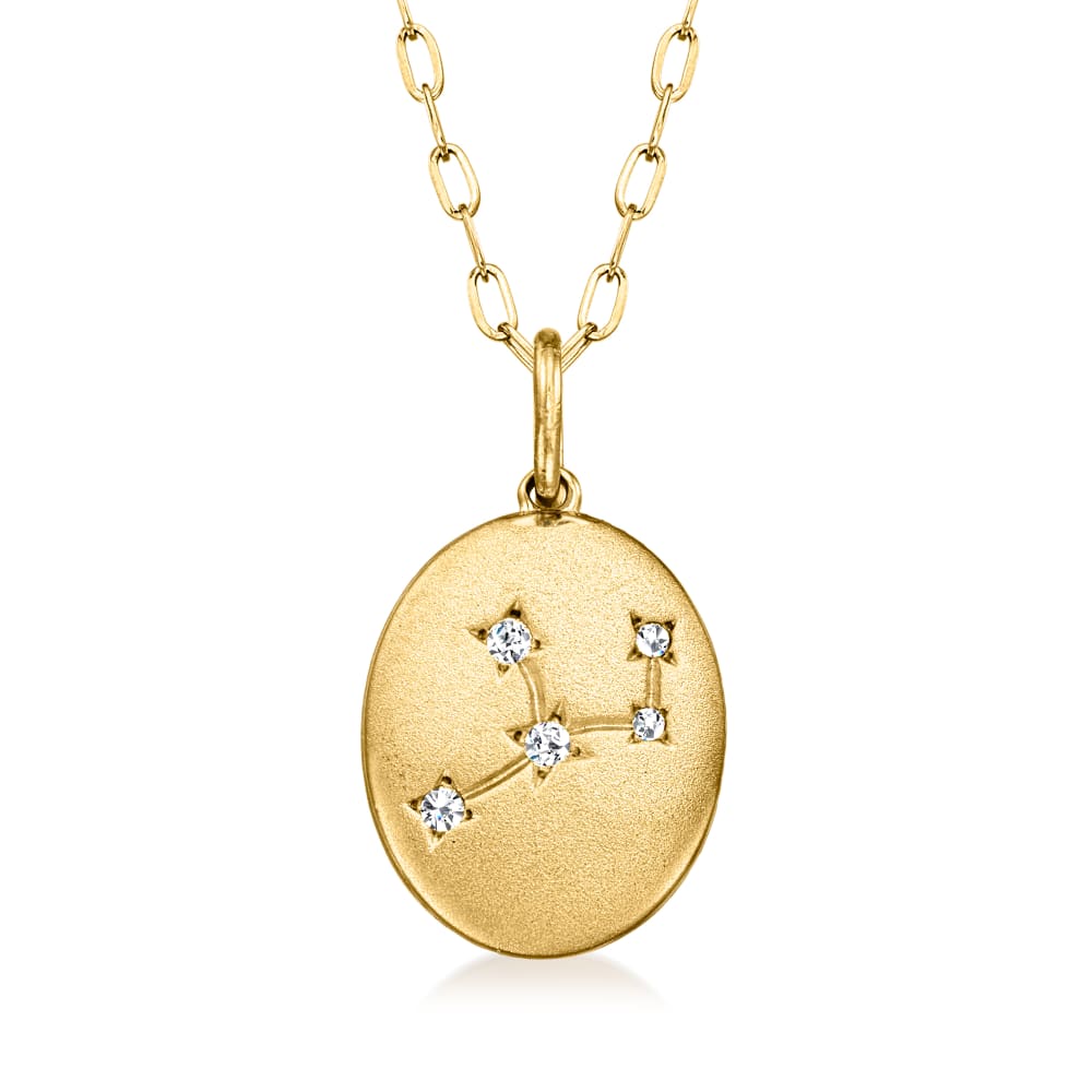 Diamond-Accented Zodiac Constellation Pendant Necklace in 18kt Gold Over  Sterling