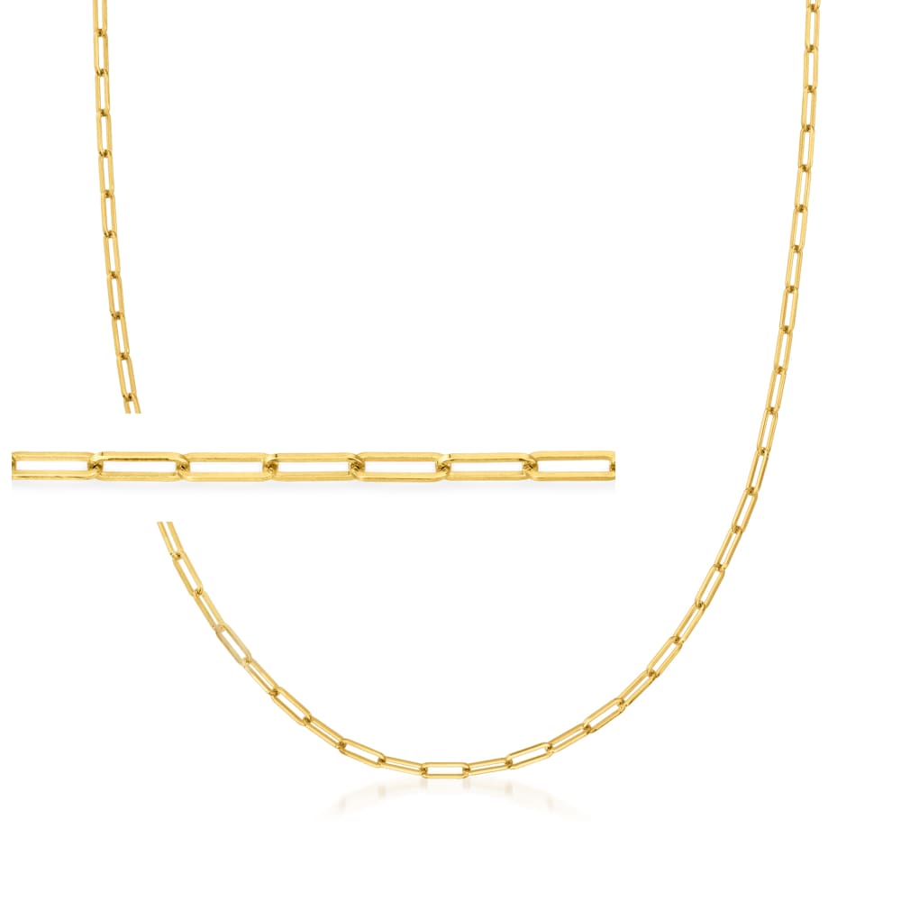 14k Yellow Gold Disc Drop Paper Clip Chain Y-necklace #107013 - Seattle  Bellevue | Joseph Jewelry
