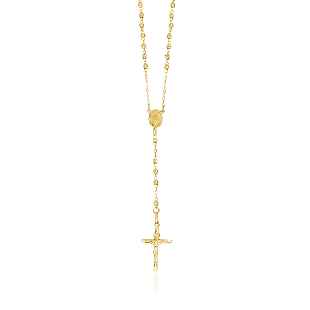 14kt Yellow Gold 3mm Beaded Rosary Necklace Ross Simons