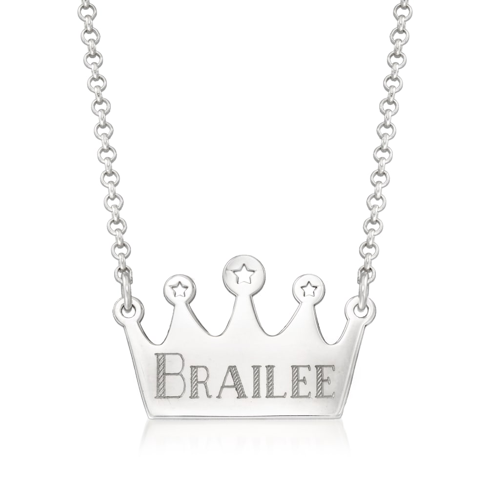 Sterling silver crown necklace deals