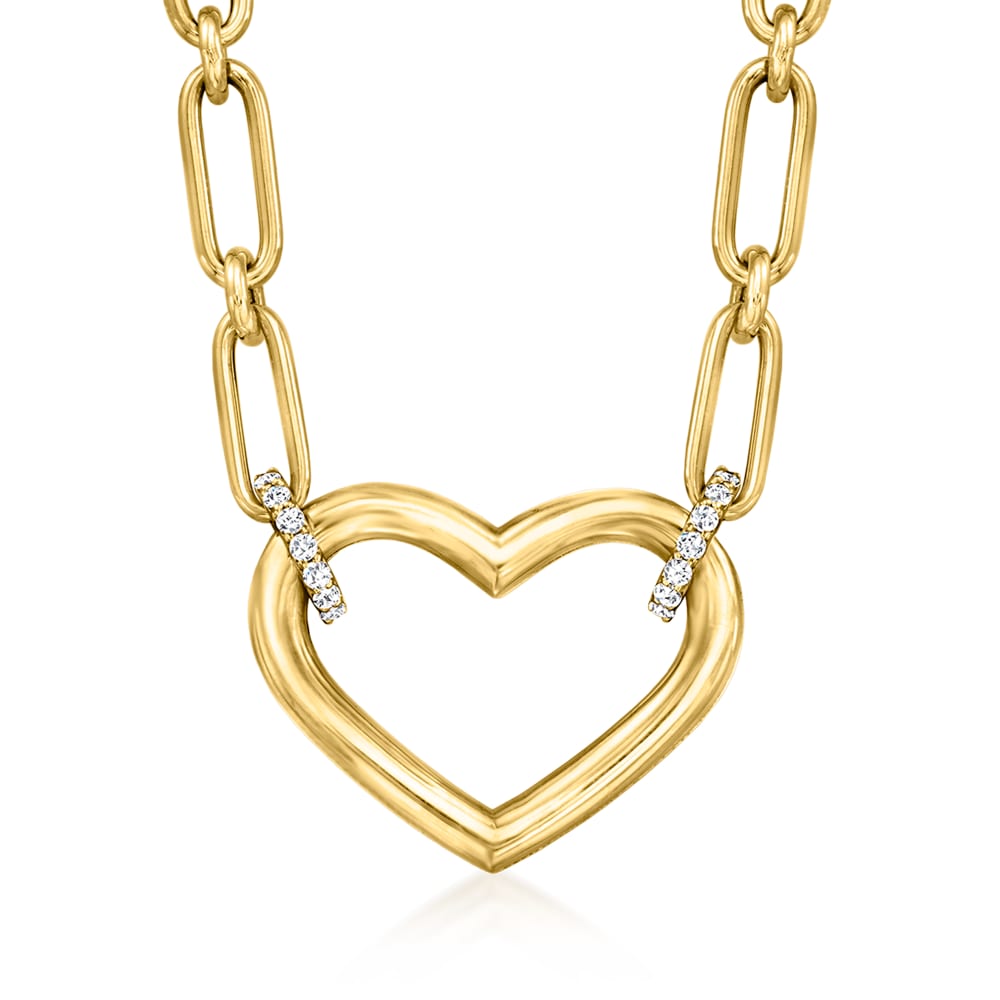 18K Saudi Gold Paperclip Necklace with Heart Pendant PAWNABLE | Shopee  Philippines