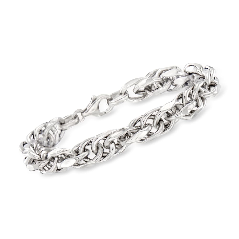 Ross-Simons Italian Sterling Silver Paper Clip Link Toggle Bracelet