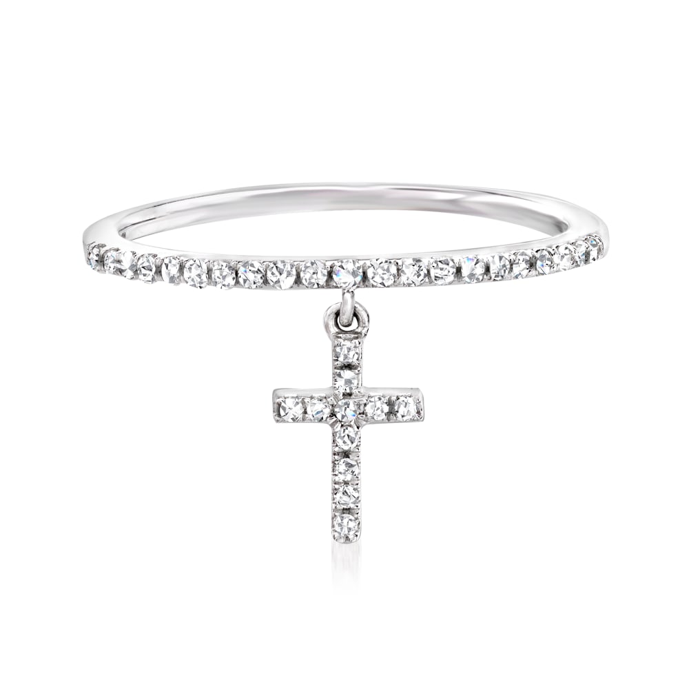 Cross charm sale ring