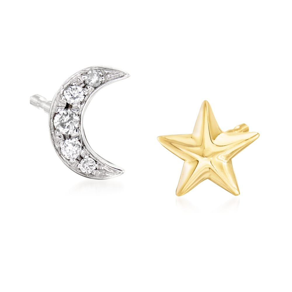 Mismatched star and moon earrings store
