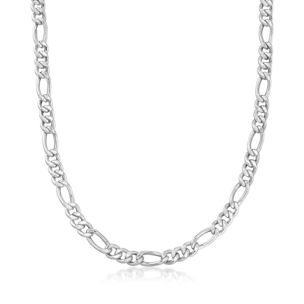 Men s 8.5mm Sterling Silver Figaro Link Necklace Ross Simons