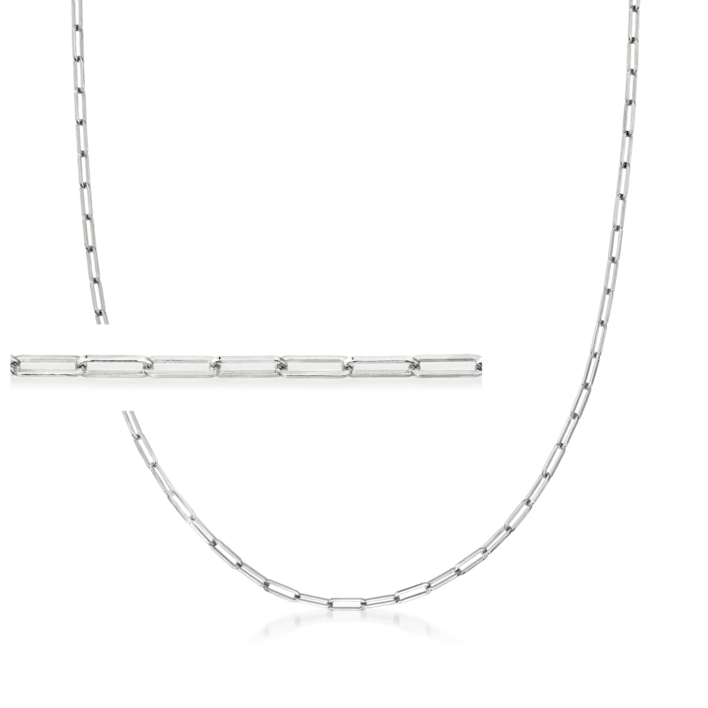 Sterling Silver CZ Paperclip Necklace - Nacol Jewelry