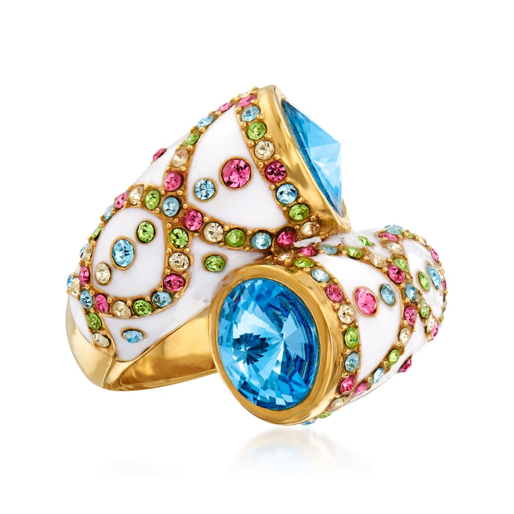 Louis Vuitton Multicolor Swarovski Crystal Gamble Rainbow Ring