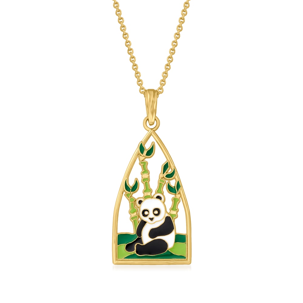 FINE JEWELRY Panda Womens 18K Gold Over Silver Pendant Necklace |  CoolSprings Galleria