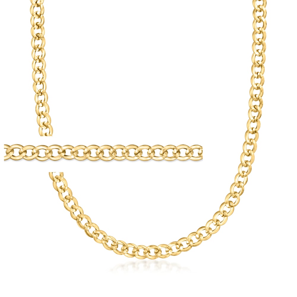 Italian 6mm 18kt Yellow Gold Curb Link Necklace Ross Simons