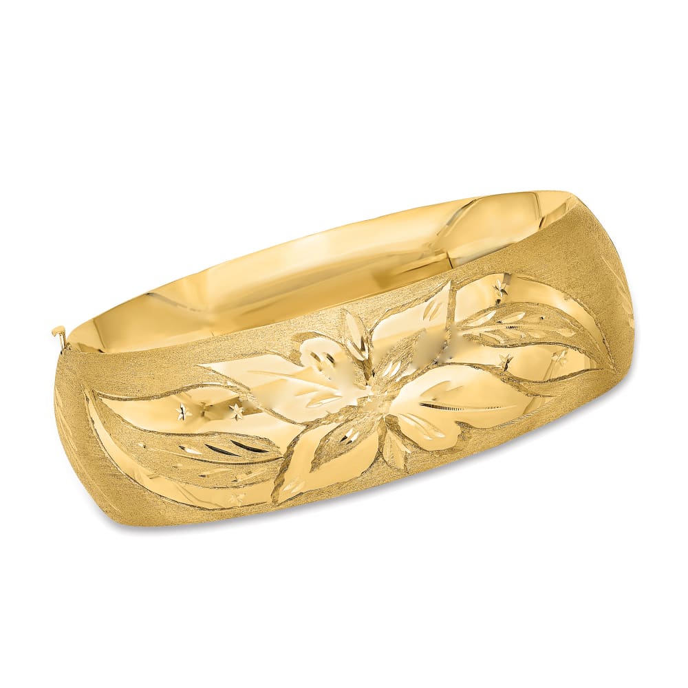 Vintage Gold Filled Engraved Bangle Bracelet [A2662] - Ruby Lane