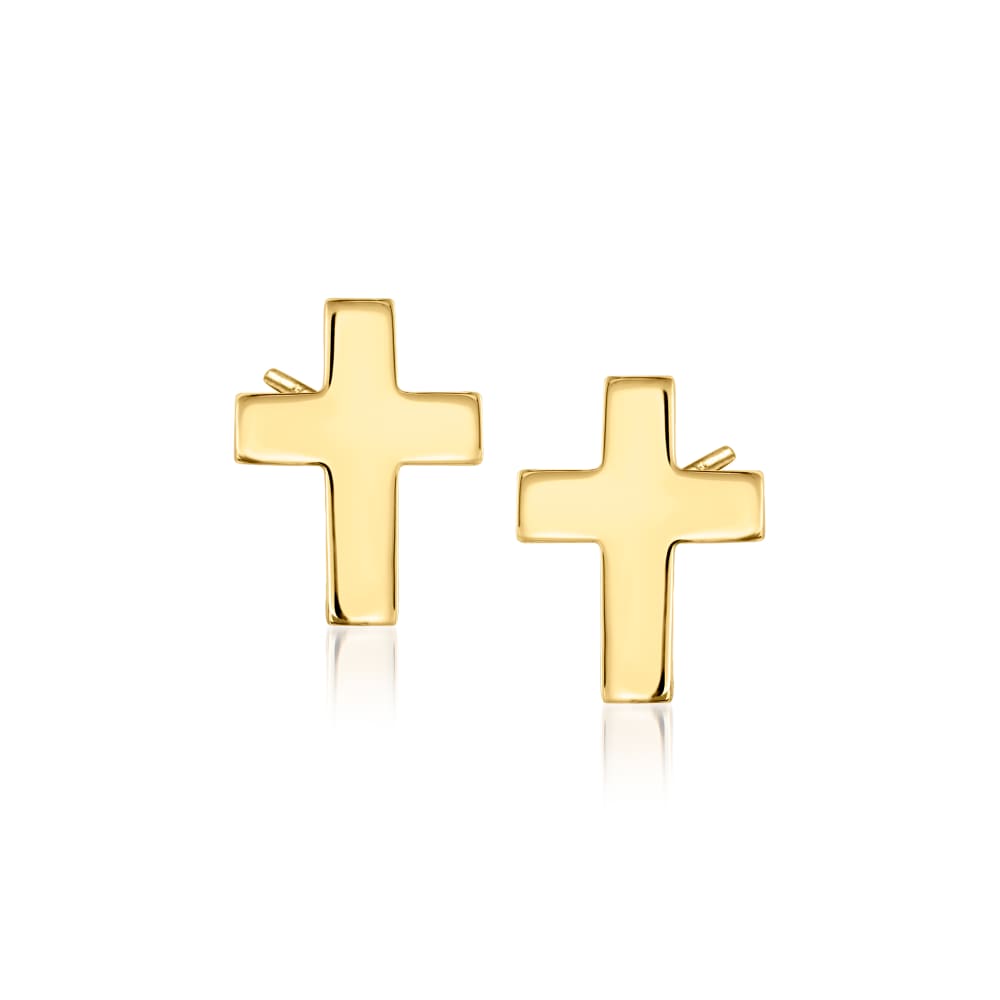14kt Yellow Gold Cross Earrings Ross Simons