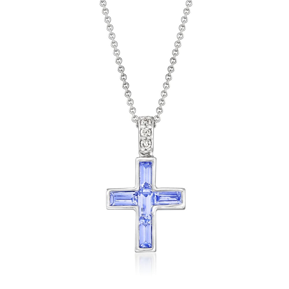Buy Natural Tanzanite Holly Cross Pendant Necklace, 925 Sterling Silver,  December Birthstone, Tanzanite Jewelry, Anniversary Gift, Gift for Her  Online in India - Etsy