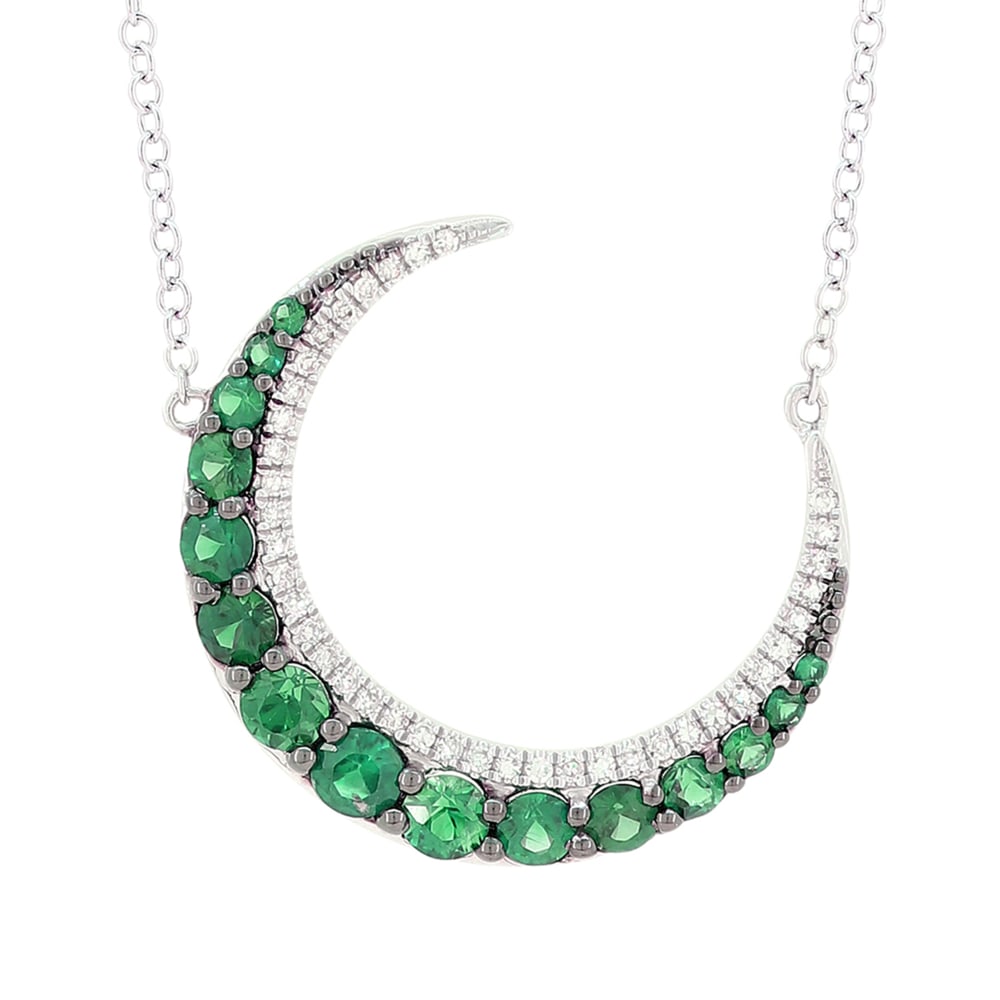 Emerald sales moon necklace