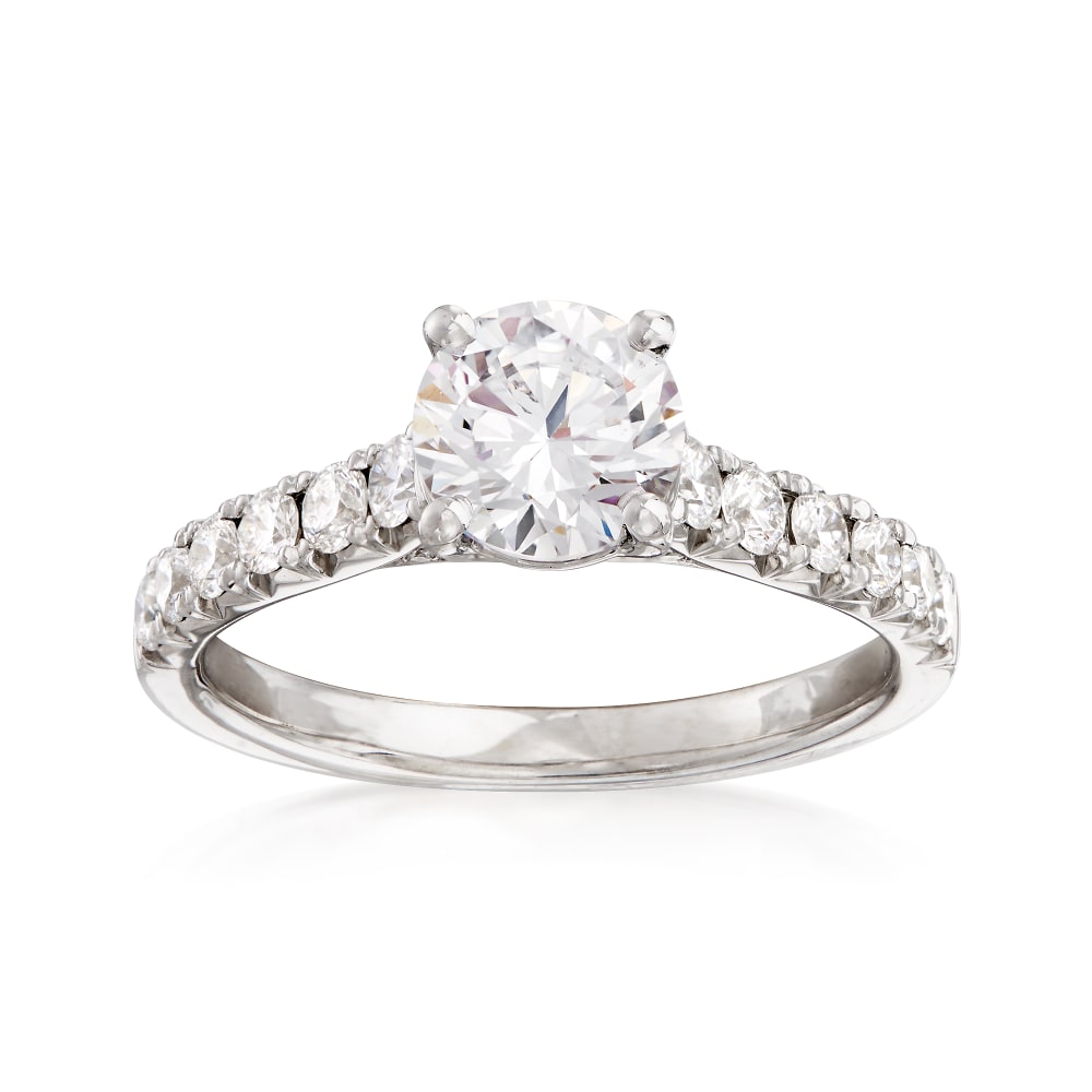 52 ct. t.w. Diamond Engagement Ring Setting in 14kt White Gold
