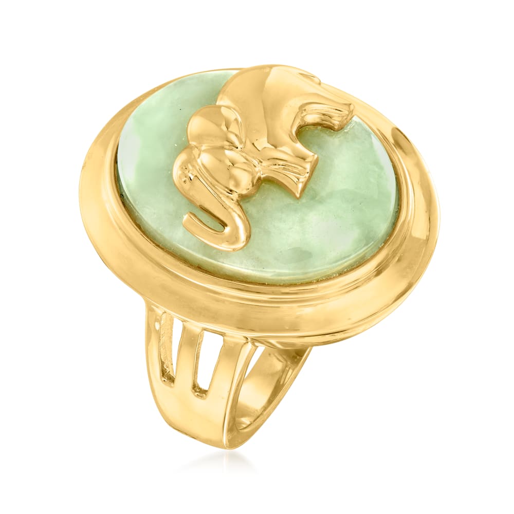 Jade Elephant Ring in 18kt Gold Over Sterling Ross Simons