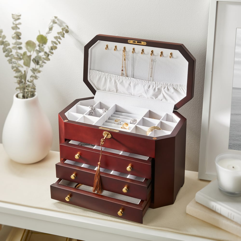 Mahogany Veneer Locking Jewelry Box Ross Simons