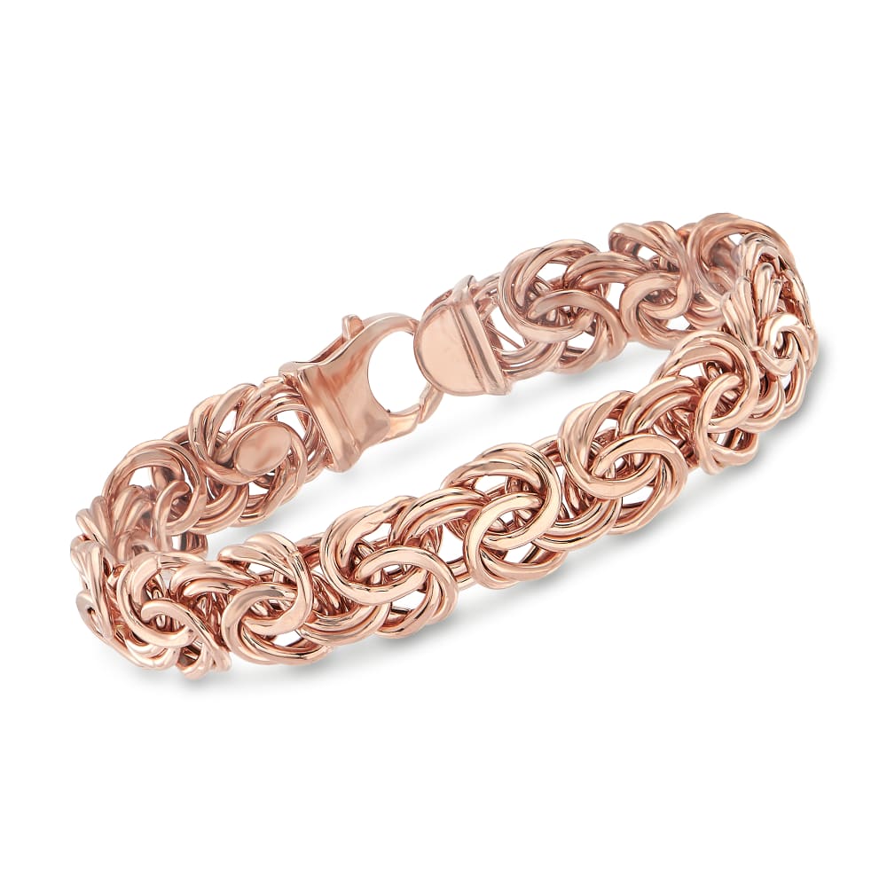 Italian 14kt Rose Gold Byzantine Bracelet Ross Simons