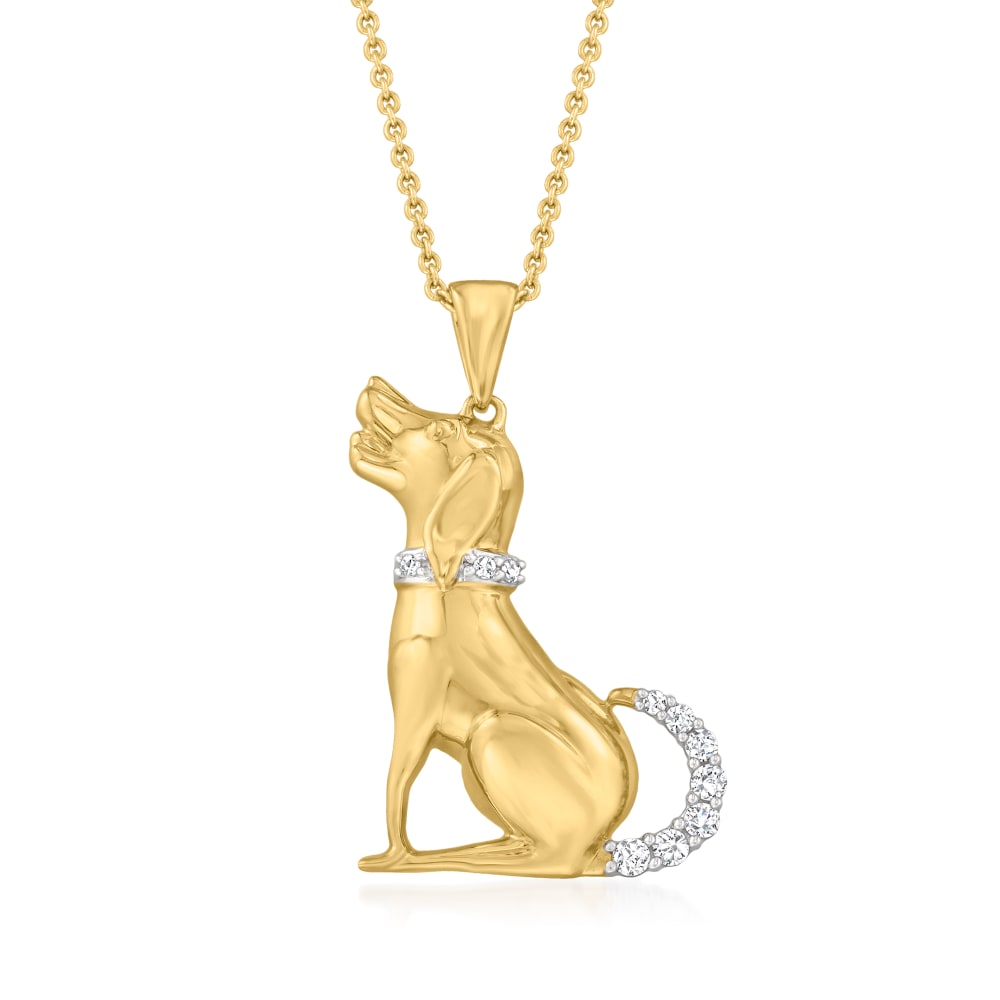 Logo stainless steel dog necklace in gold - Balenciaga | Mytheresa