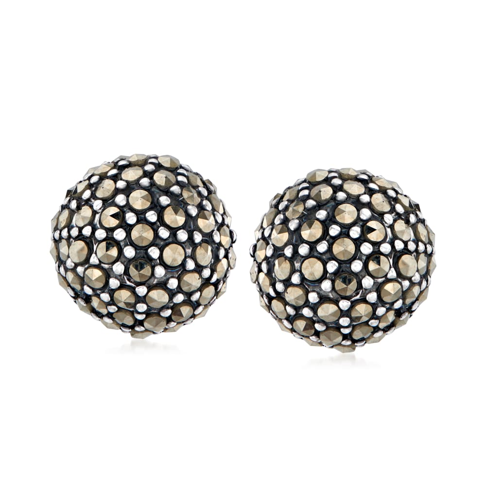 Marcasite Stud Earrings in Sterling Silver Ross Simons
