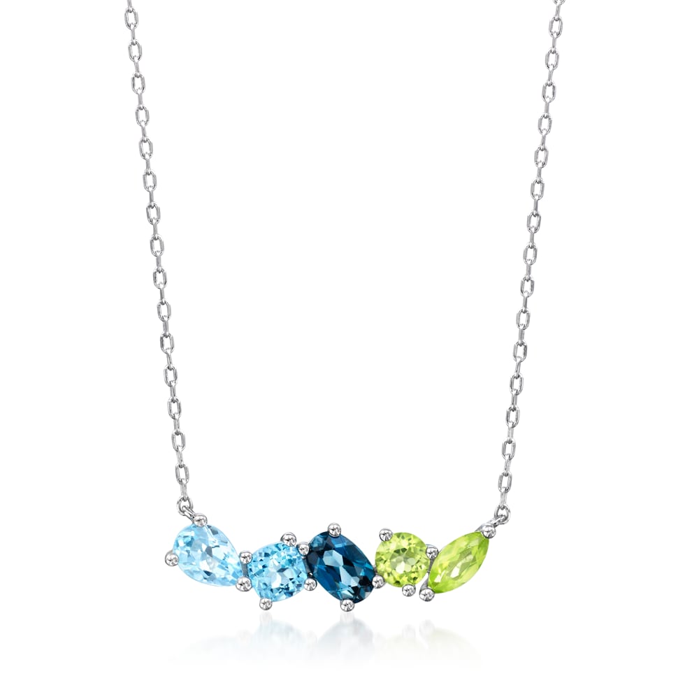 1.50 ct. t.w. Multi Gemstone Necklace in Sterling Silver Ross Simons