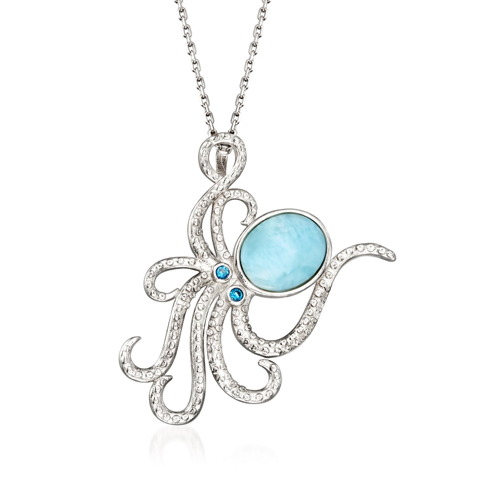Larimar shop octopus pendant