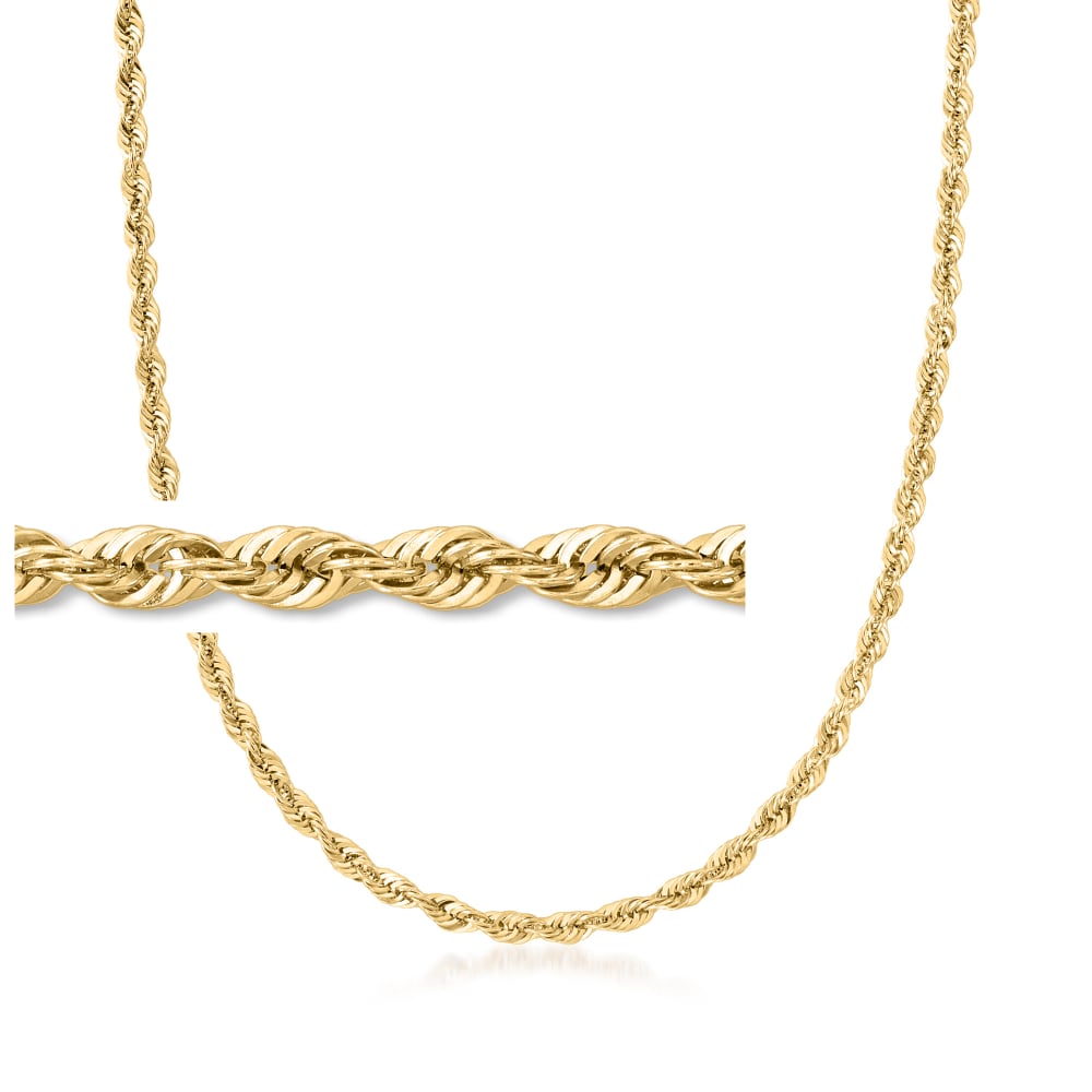 2.6mm 14kt Yellow Gold Rope-Chain Necklace | Ross-Simons-vachngandaiphat.com.vn