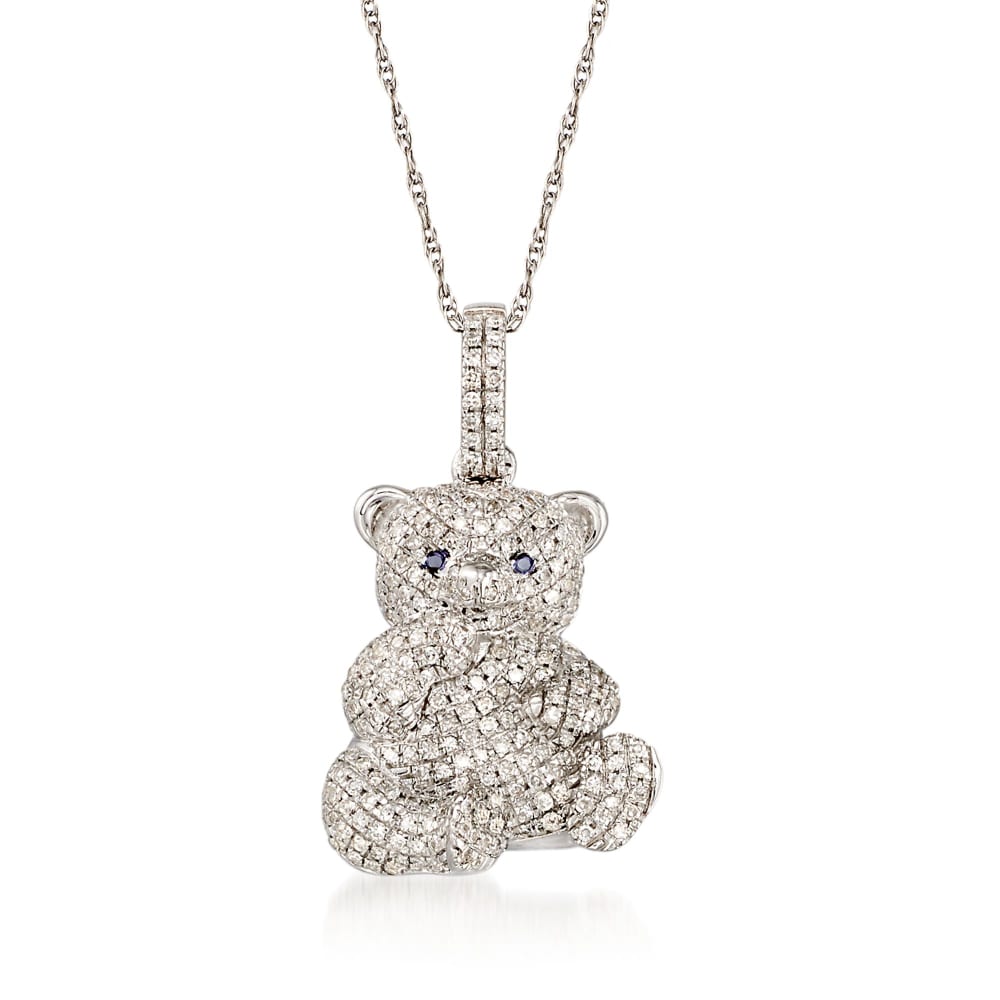 Diamond teddy best sale bear pendant
