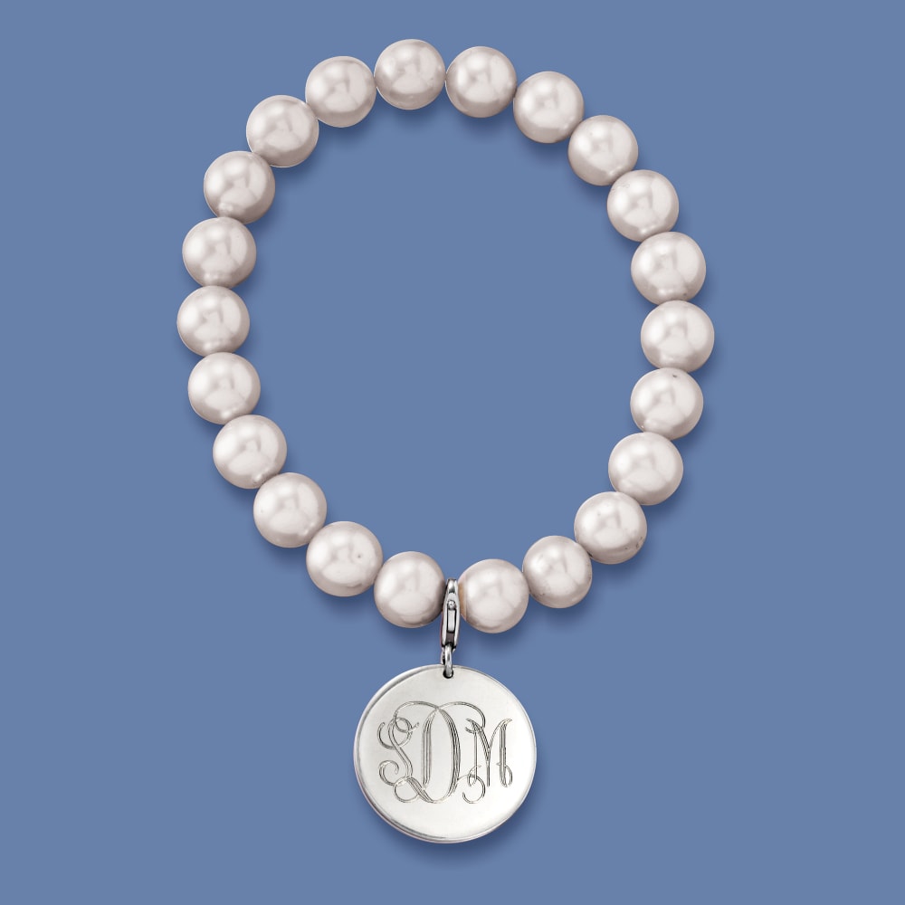 Personalized Monogram Bracelet with Pearl